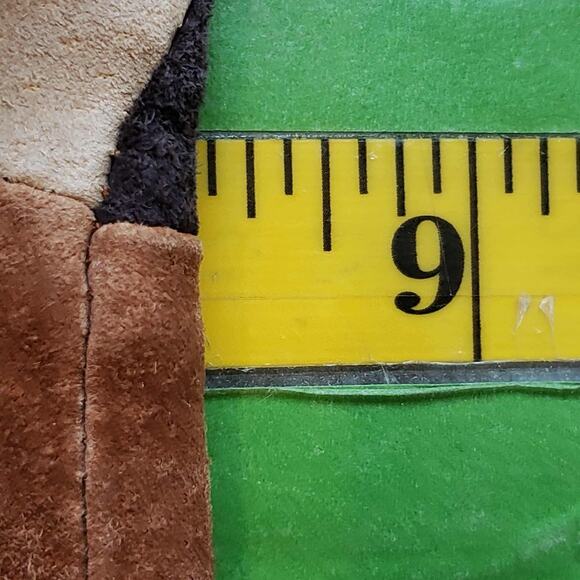 Misdemeanor Vtg Pants Leather Patchwork Low Rise Flare 90s Janet Jackson Y2K - Picture 11 of 12